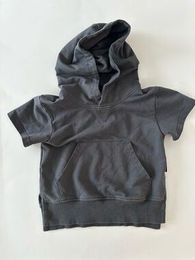 Little Bipsy Pullover Short Sleeve Hoodie Shirt, 18-24 Months, Gray, Cotton